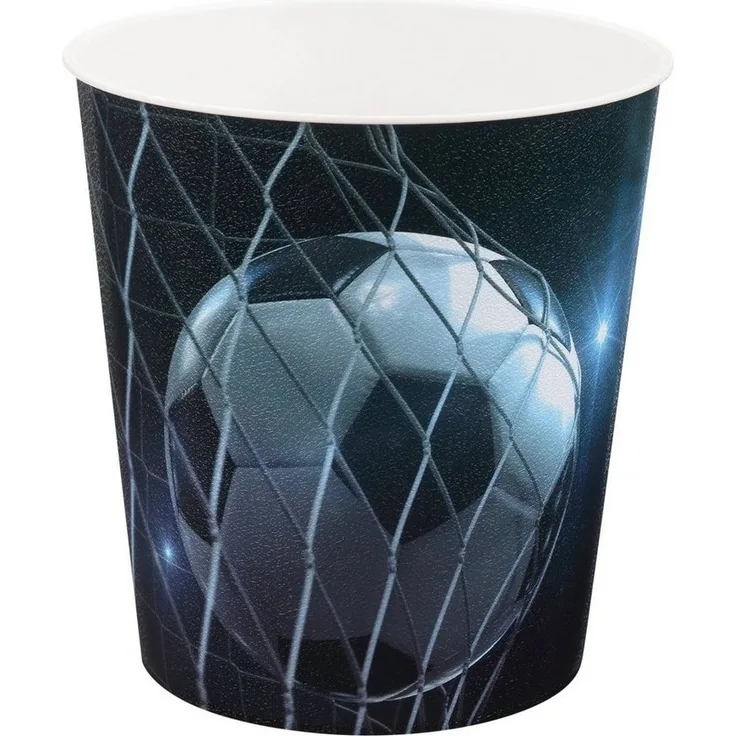 Idena Mülleimer Idena 10488 - Papierkorb Kinder, Fußball Motiv, 9 Liter Fassungsvermög