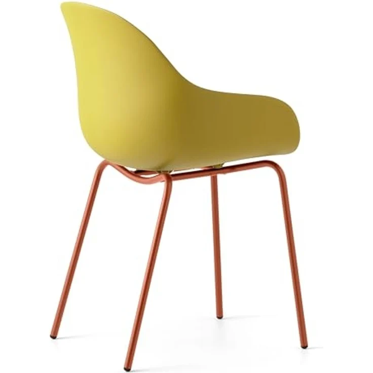 Connubia, 2 Stühle Academy Metallgestell ZAFFERANO matt Sitz aus recyceltem Polypropylen 100% Lemon matt – Bild 5