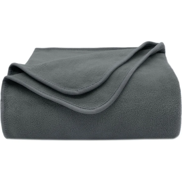 ZOLLNER Kuscheldecke, 130x170 cm, Polar-Fleece, grau (taupe) – Bild 1