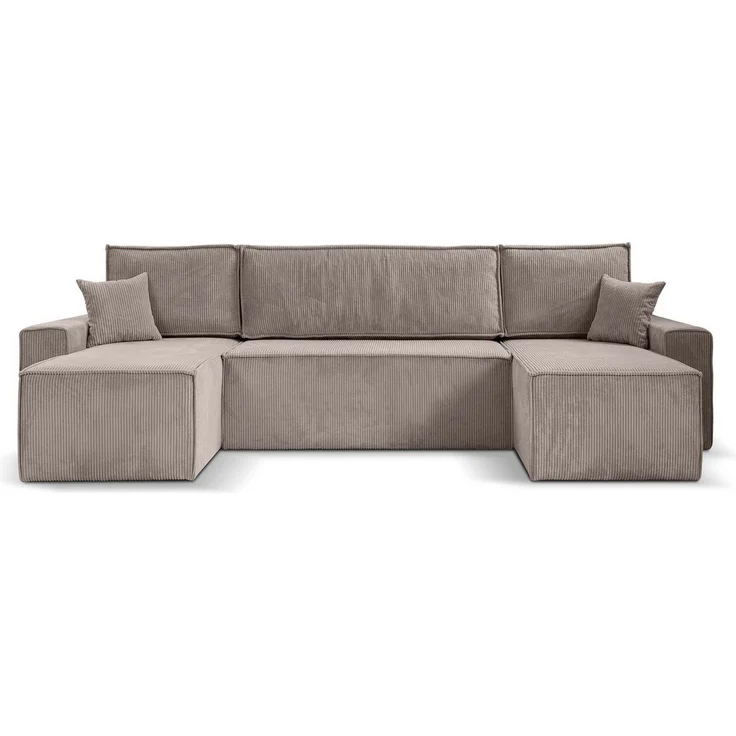 Beautysofa Ecksofa mit Bettkasten, im Cordstoff HEKTOR U, mit Schlaffunktion, Breite der Ottomane wählbar – 70 oder 100 cm – Bild 2