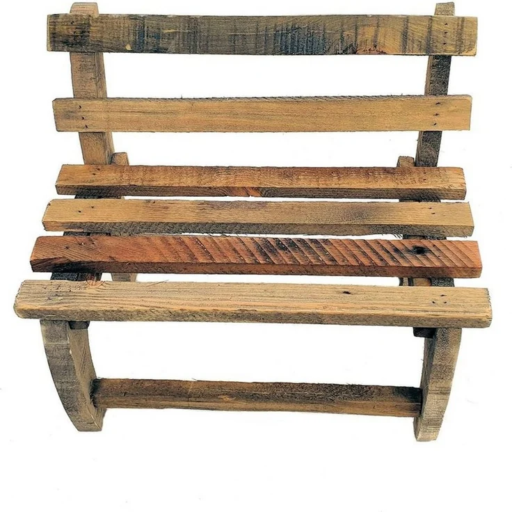 Spetebo Blumenbank Holz Deko Blumenbank - 32 x 27 cm (Stück, 1 St, Blumenbank aus Holz), Bank aus altem Holz – Bild 2