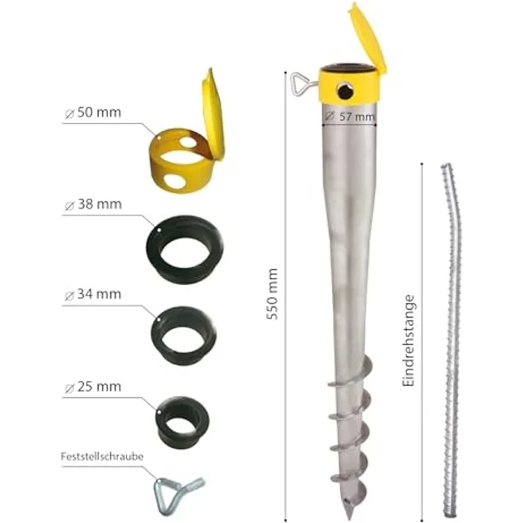 Krinner Bodendübel Bodenhülse Bodenschraube Kompakt Allround ca. 55 cm – Bild 5