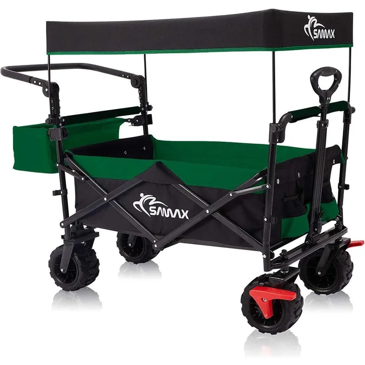 Samax 'Offroad' Klappollerwagen mit Dach, Schwarz/Grün