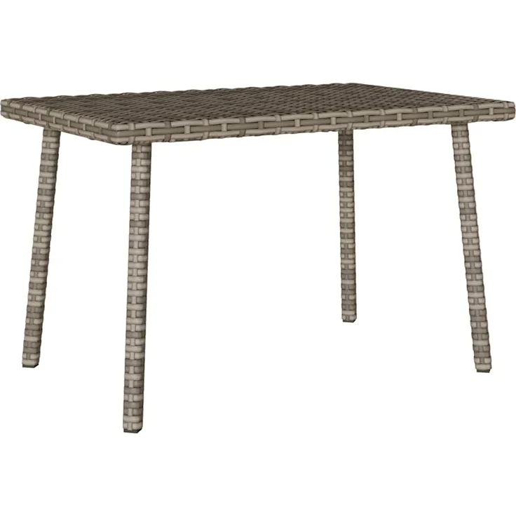 Garten-Couchtisch Terrassentisch, Rechteckig Grau 60x40x37 cm Poly Rattan d5195e