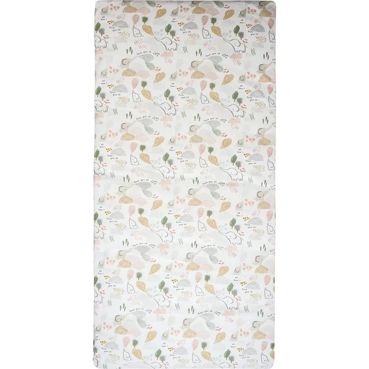 Tinéo - Reisematratze Babymatratze, inklusive Tragetasche - Abnehmbarer Bezug 60 cm x 120 cm x 4 cm, Savanna