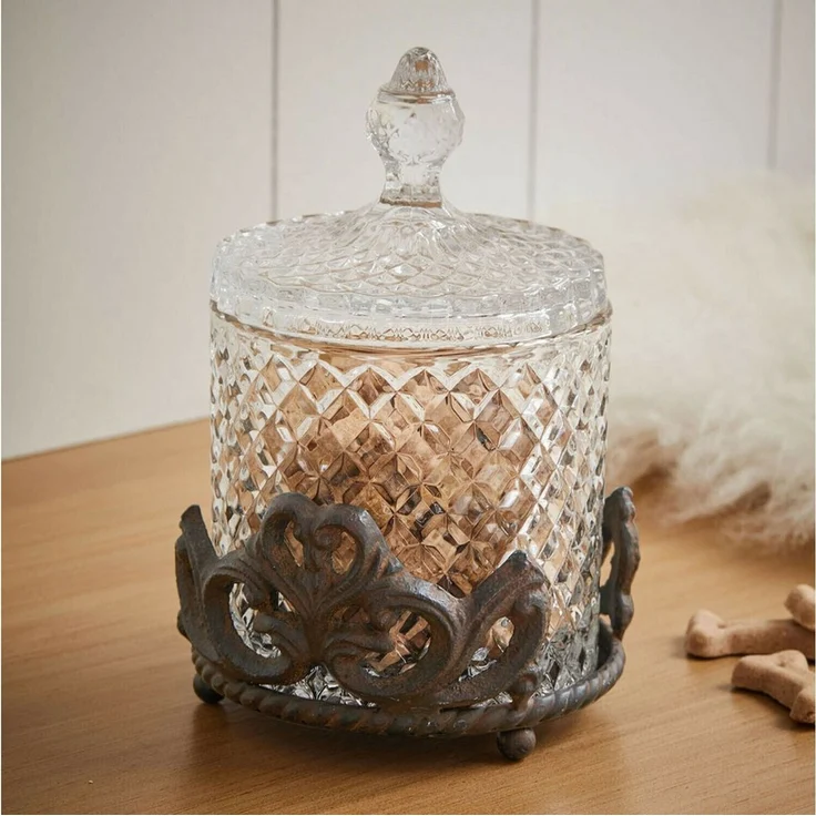 Mirabeau Vorratsdose Glasdose mit Halterung Kerynna braun, Glas, Gestell: Aluminiumguss – Bild 3