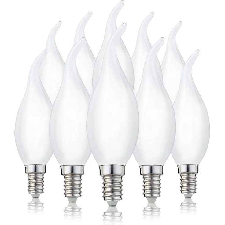 hellum LED Glühlampe, Kerzen-Windstoß Glühbirne E14 LED warmweiß, 250 Lumen Windstoßkerze 2,5W Glühbirne entspricht 25-Watt Kerzenbirnen, 2700 Kelvin Warmweiß matt 207408