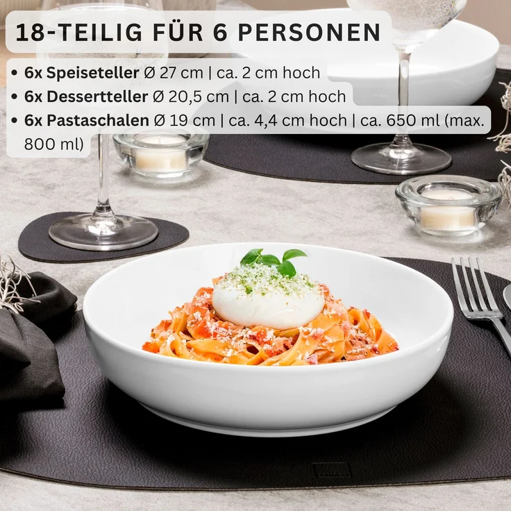 SÄNGER Porzellan Geschirrset Marlo 18-teilig für 6 Personen – Bild 2
