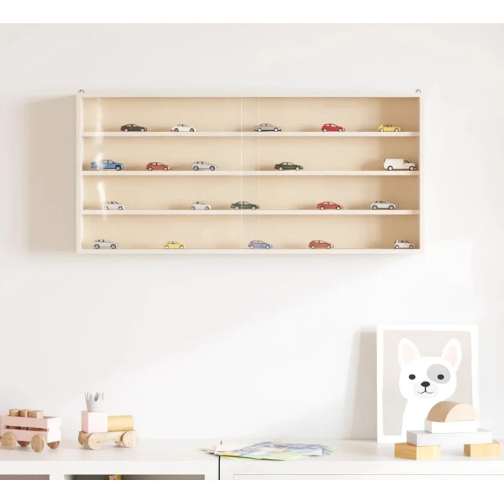 vidaXL Sammlervitrine aus Holz mit Türen 80 x 8,5 x 37 cm 4017387 – Bild 2