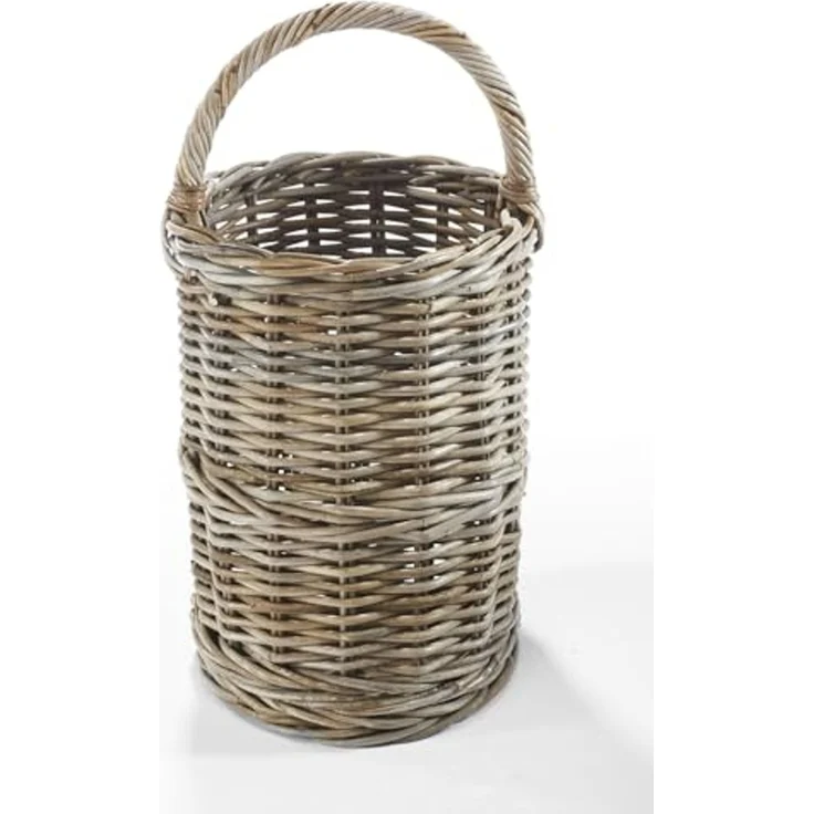 Kobolo Aufbewahrungskorb Treppenkorb Korb Rattan - kubu grey - mit Henkel – Bild 6
