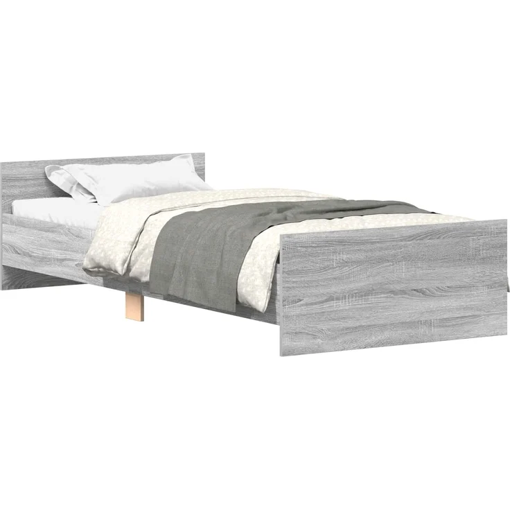 vidaXL Bettgestell mit Kopfteil Grau Sonoma 80 x 200 cm Holzwerkstoff 8009031 – Bild 2