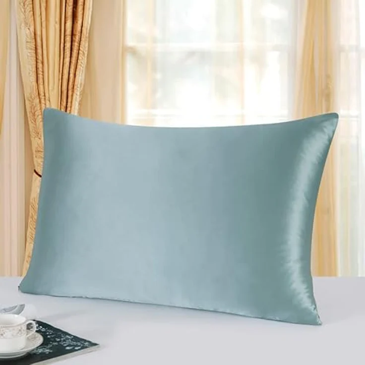 townssilk 100% 19mm Pure Maulbeerseide Kissenbezug, 40x80cm, Aquagreen, hypoallergen mit verstecktem Reißverschluss, 600 Fadenzahl für Haut und Haar Gesundheit – Bild 1