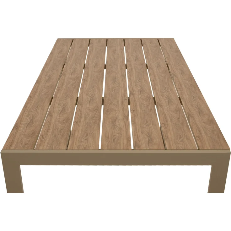 DEGAMO SORANO Gartentisch, Alu + Kunstholz, champagnerfarben/braun, 125x70cm – Bild 4