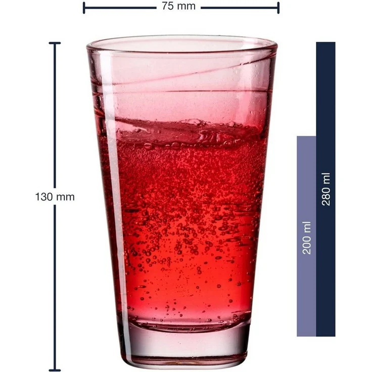 LEONARDO Longdrinkglas VARIO STRUTTURA, 6-tlg, Glas, 280 ml, 6-teilig – Bild 3