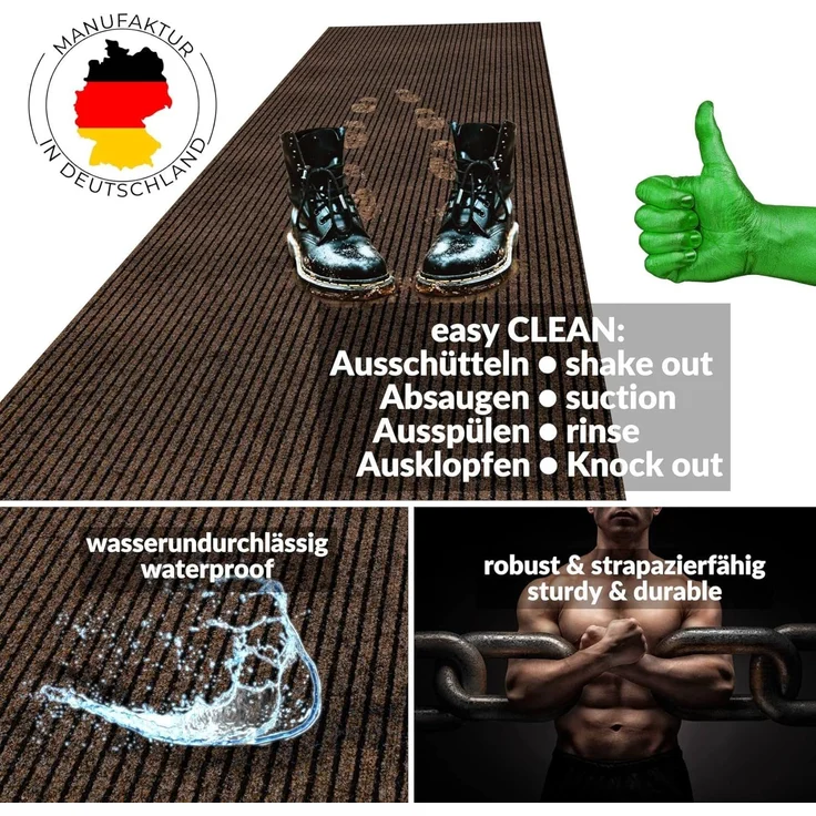 ANRO Läufer, Eckig, Höhe: 3 mm, Textil – Bild 2