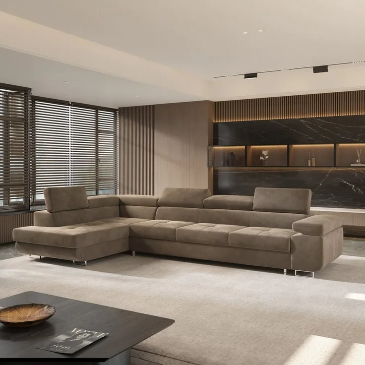 Masseno Ecksofa VICENTE mit Schlaffunktion L-Form, Sofa mit Bettkasten