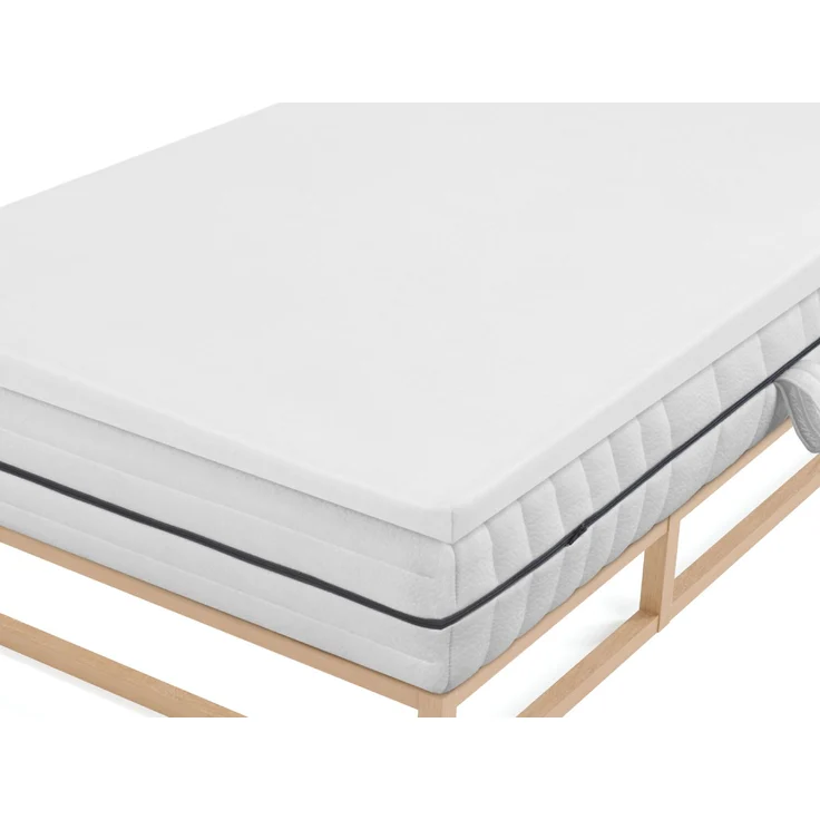 biberna Jersey-Elastic-Topper-Spannbetttuch 0077641, weiß, 1x 180x200 cm - 200x220 cm – Bild 1