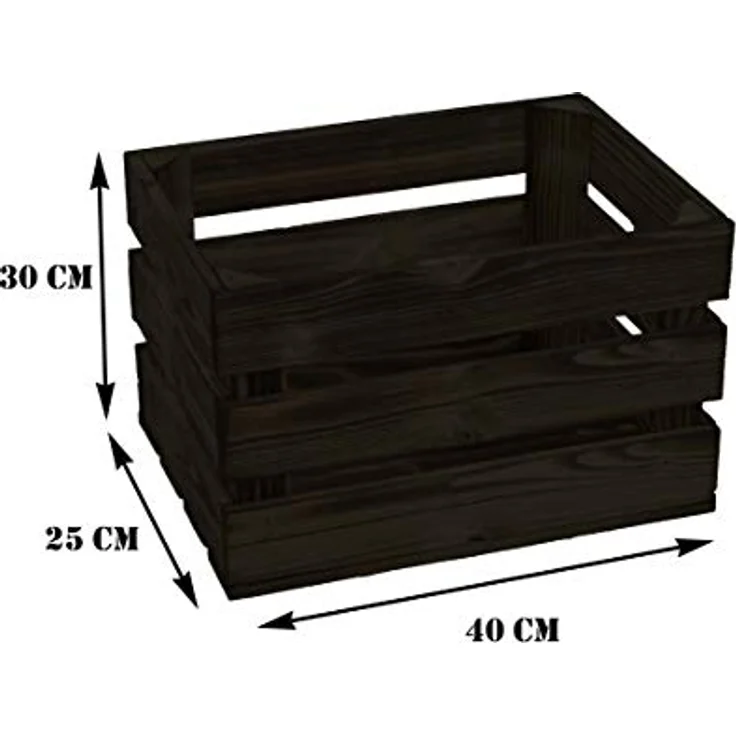 geflammtes Schuhregal Bella Mini für Kinder mit Zwischenbrett 40 x 30 x 25 cm/Apfelkisten Weinkisten Holzkisten aus dem Alten Land (1 x Schuhregal Mini für Kinder) – Bild 2