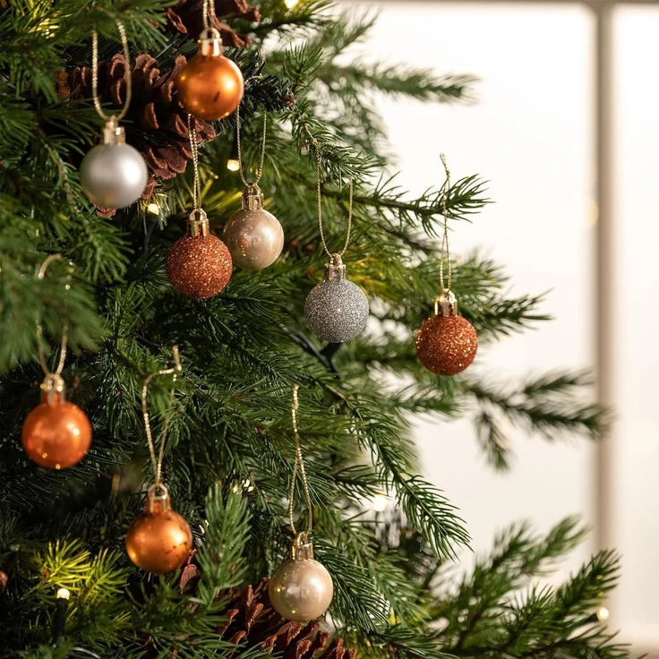 Valery Madelyn Weihnachtskugeln Set 49 Stück Geschenkpaket Bronze – Bild 2