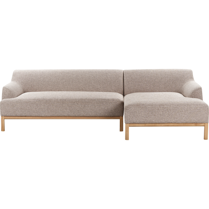 beliani 'SOSJO' Ecksofa, Stoff taupe, Rechtsseitig, 251 x 132 x 74 cm – Bild 2