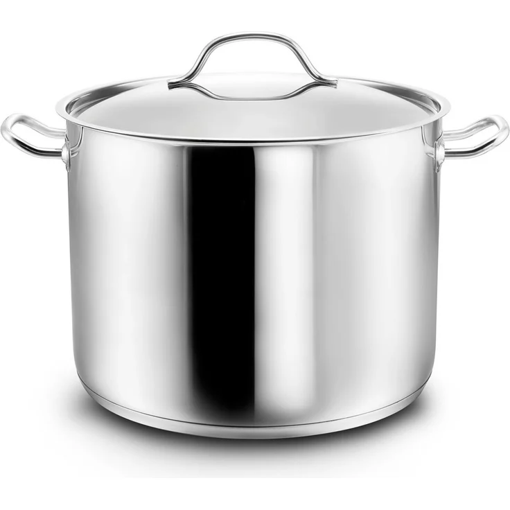 Kopf Kochtopf Gigantos 24 cm, Edelstahl, Großer Topf, Höhe 20 cm, 9 Liter, Induktion, Suppentopf, Nudeltopf – Bild 1