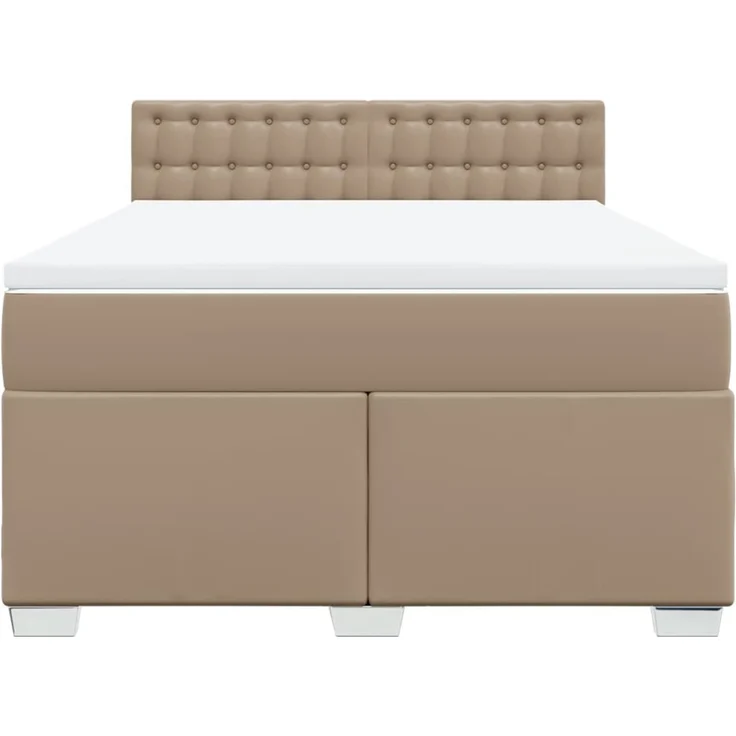 vidaXL Boxspringbett Matratze Cappuccino-Braun 160x200 cm Kunstleder 3288431 – Bild 6