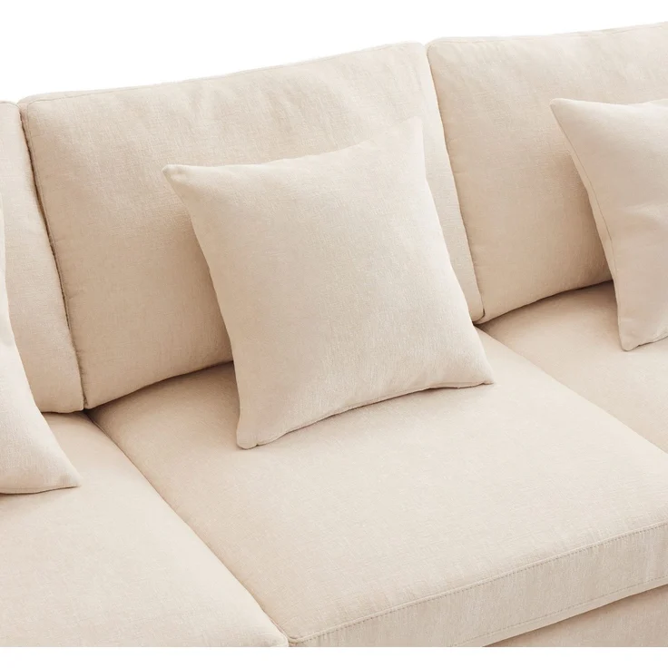 Big-Sofa mit Rückenkissen, Zierkissen und loser Kissen, 6-Sitzer Sofa, L-Form, U‑Form, Chenille Bezug – Bild 10