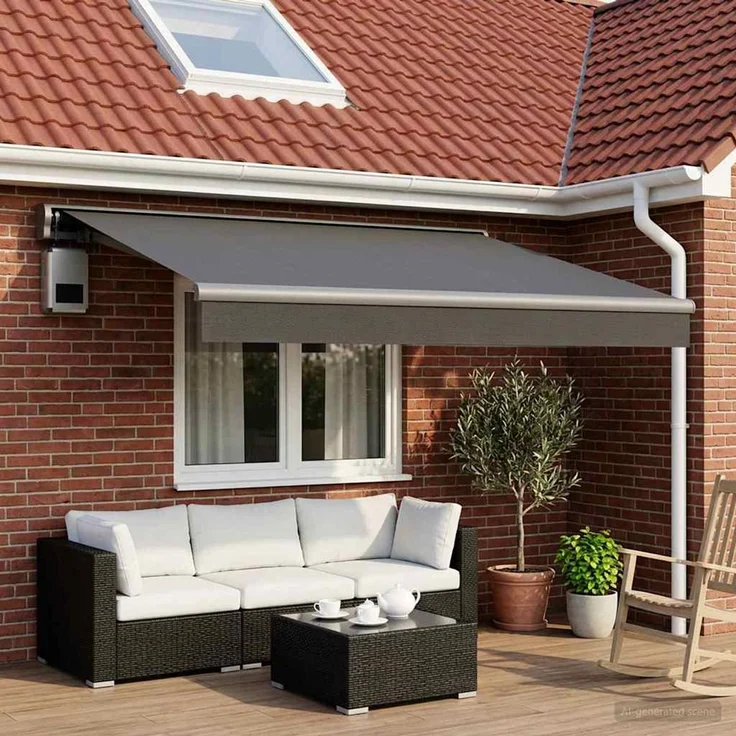 vidaXL Markisenersatzstoff Anthrazit 500x300 cm Polyester 3444229 – Bild 1