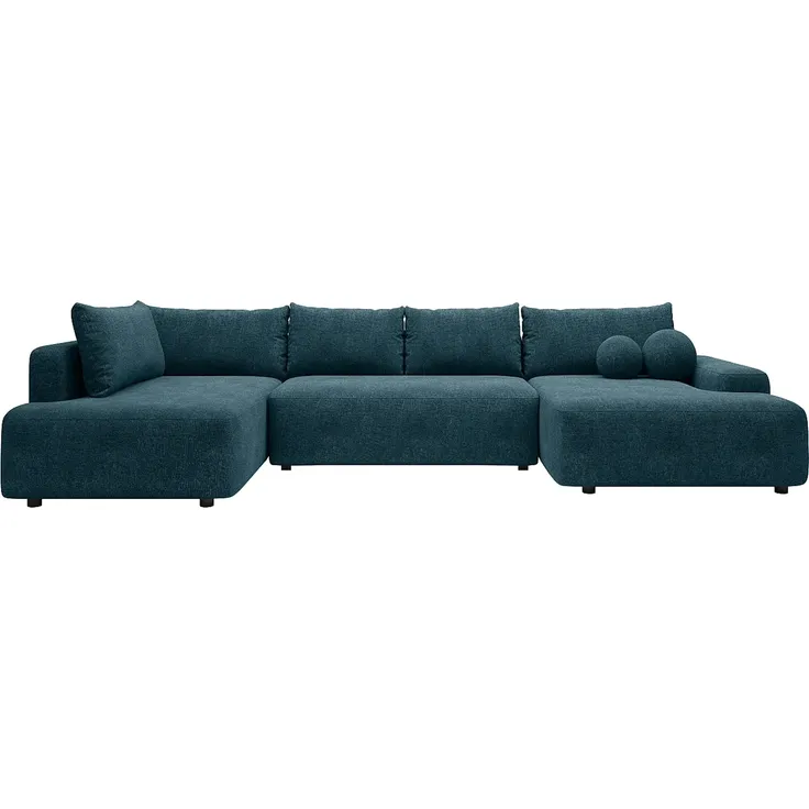 Vente-unique - DAVISO Sofa Stoff Blau - B 204 cm x H 87 cm x L 360 cm – Bild 2