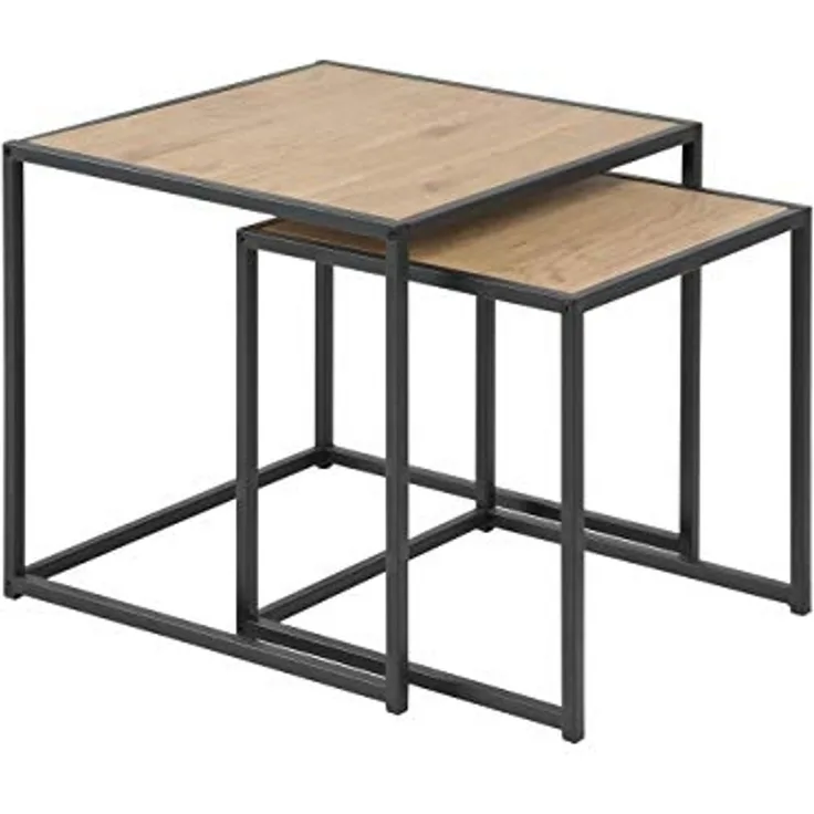 Beistelltische im 2er-Set SEAFORD, Wileiche/Metall, ca. 50cm