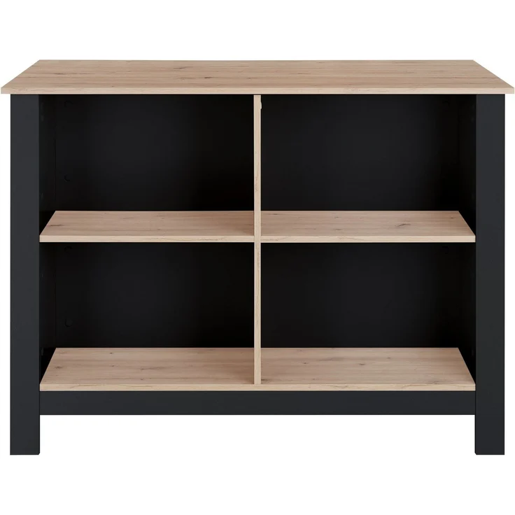 BASIC by Balculina Kücheninsel Sugar Kücheninsel, Kücheninsel BxHxT 124x90x75, Breite 124 cm, Melaminbeschichtung, 4 offene Fächer – Bild 2