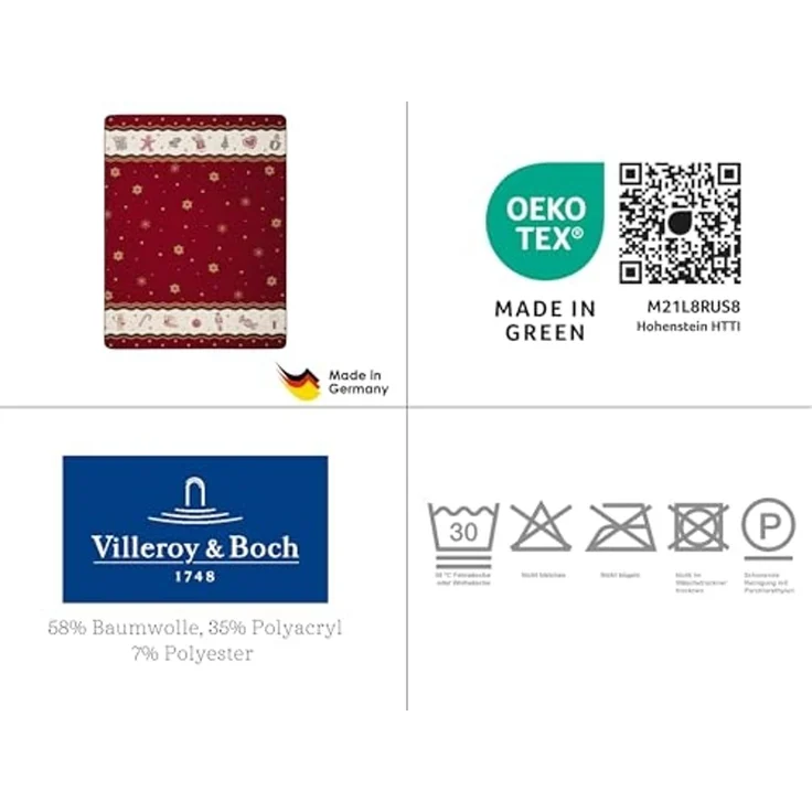 Wohndecke Toy's Delight Ruby mit weihnachtlichen Motiven, Weihanchtsdecke in, Villeroy & Boch, Made in Germany – Bild 7