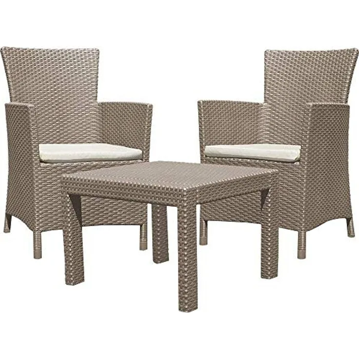 KETER GARDEN FURNITURE SET ROSARIO BEIGE 2 ARMCHAIRS+TABLE