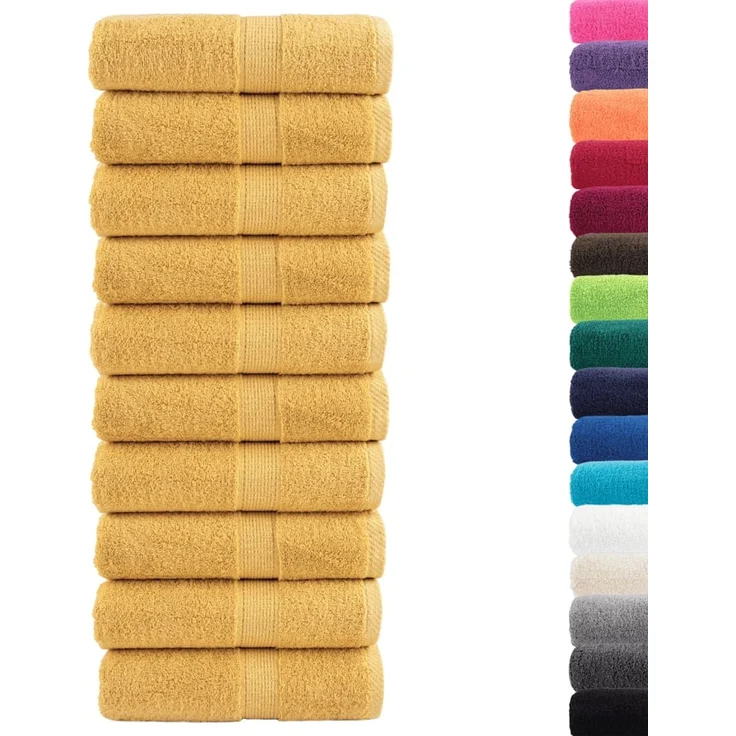 vidaXL 'SOLUND' Premium-Badetücher, 10 Stk., Golden, 30x30 cm – Bild 2