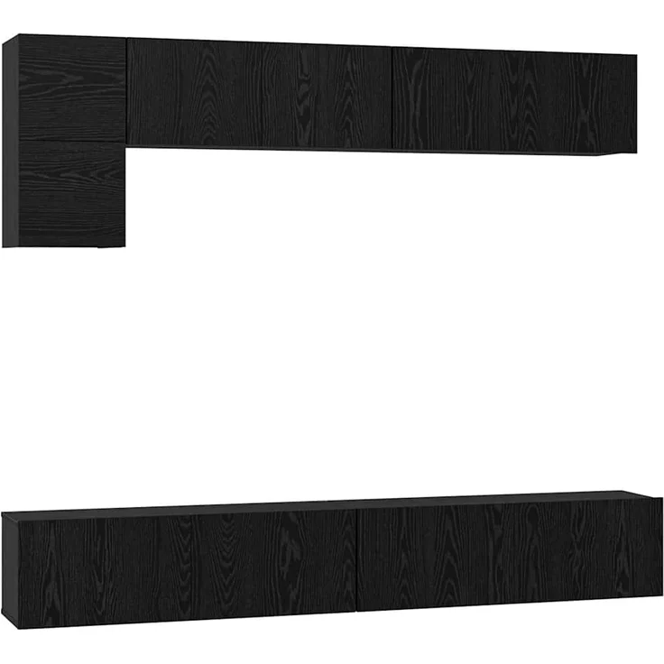 vidaXL TV-Schrankset 5 pcs Schwarz Eichen-Optik Holzwerkstoff 3393385 – Bild 1