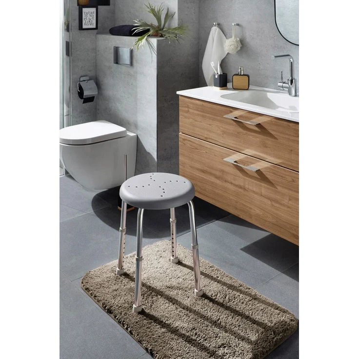 Ridder Badhocker Go zementgrau Maße: ca. 50x34,9 - 52,5 cm – Bild 3