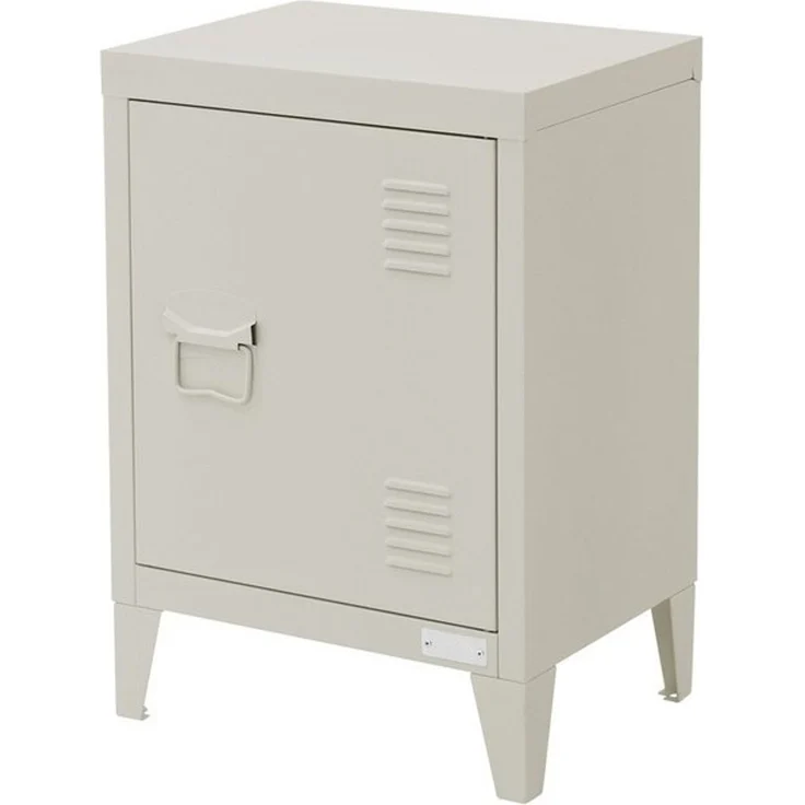 ML-DESIGN Nachttisch Nachtschrank Nachtkommode für Schlafzimmer Nachtkästchen Nachtkonsole, Hellgrau 40 x 30 x 58 cm aus Stahl Türgriff links Industriedesign Metall – Bild 4