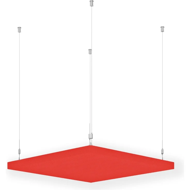 Rheinland Möbel FocusWall DAQ1010 – Quadratischer Akustik-Deckenabsorber 100×100 cm in Stofffarbe Tortuga inkl. Chrom-Stahlseilen - Made in Germany - Klasse A, Stoffbezug, schwer entflammbar – Bild 1