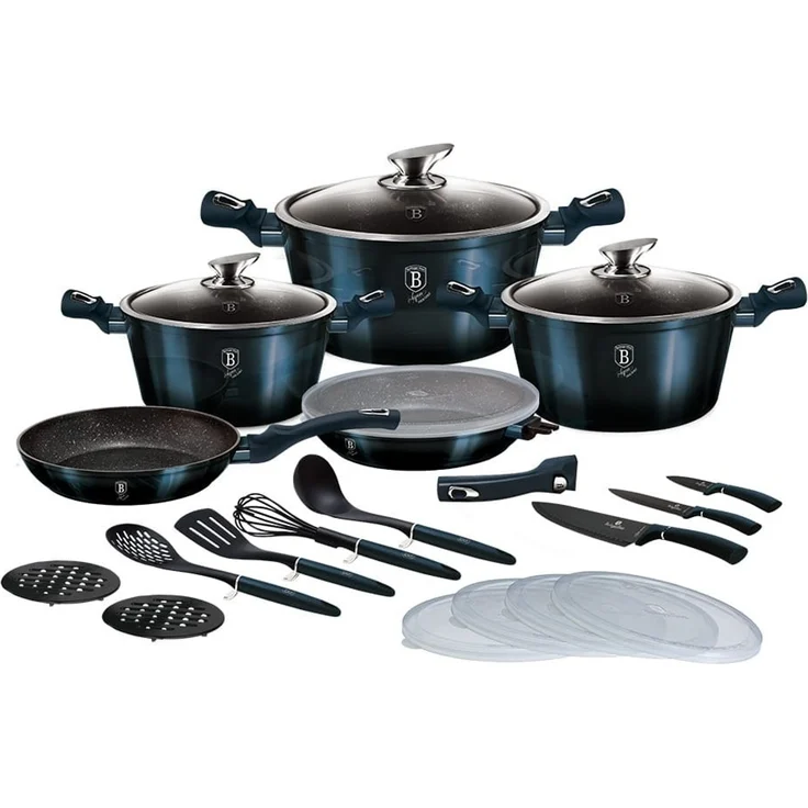 Berlinger Haus Kochen Berlinger Haus Topfset 22 El. Metallic Aquamarine BH7183 – Bild 1
