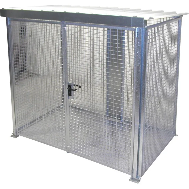 Bauer Gasflaschen-Container GFC-M3/D-DF, mit Dach und Doppelflügeltor für 60x Gasflaschen Ø 230 mm