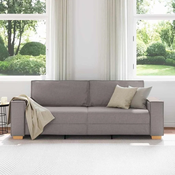 vidaXL 3-Sitzer-Sofa Taupe 180 cm Stoff 4104996 – Bild 2