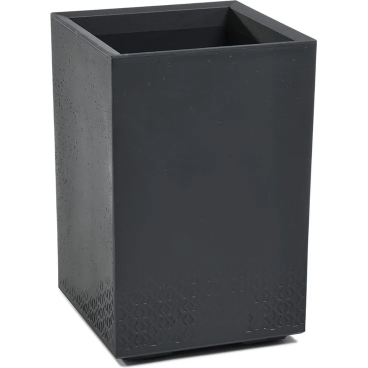 LAMELA Pflanzkübel mit Rollen Höhe 60 cm, 36L – Blumentopf aus Kunststoff in Betonoptik – Übertopf mit Wasserablauf – Modern für Innen & Außen - Wetterfest & Pflegeleicht, Antrazit