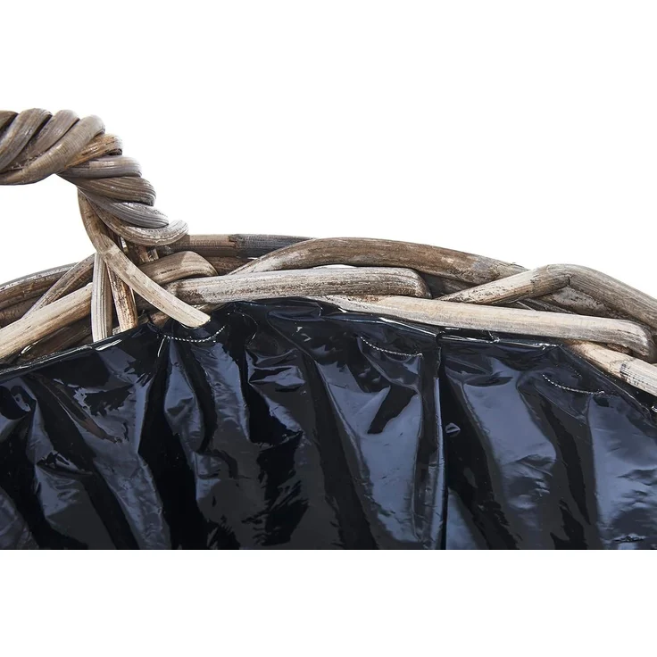 Kobolo Pflanzkübel Pflanzkorb aus grauem Rattan mit Folie klein – Bild 3