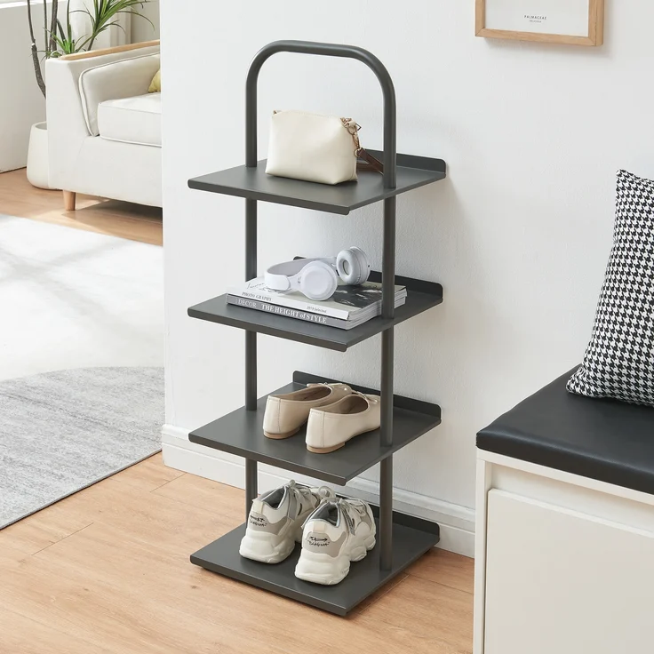 Schuhregal Poytya Stahl 96x34x32 cm Anthrazit [en. casa] – Bild 2