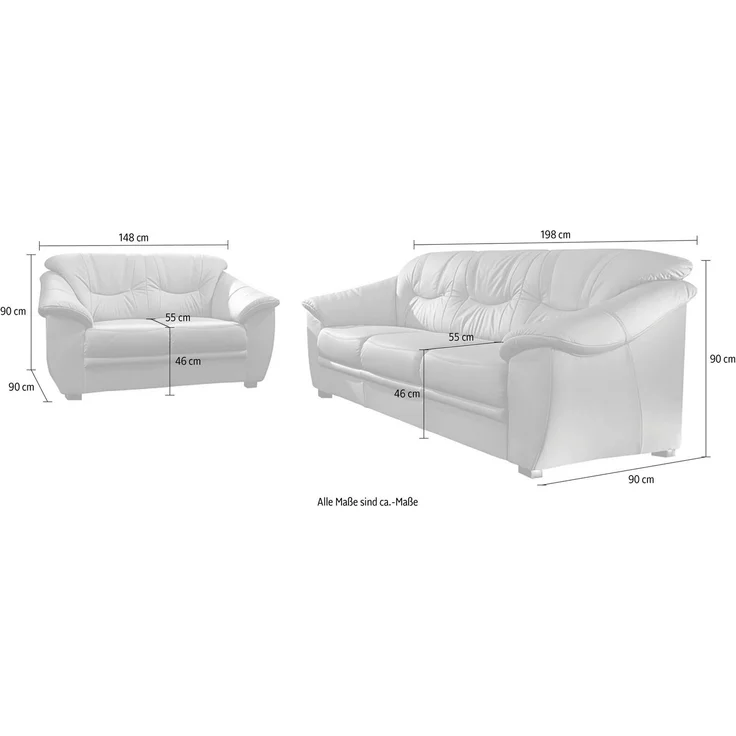 sit&more Polstergarnitur Savona, B: 148 bzw. 198 cm, Set: 2- & 3er-Sofa, mit Federkern – Bild 3