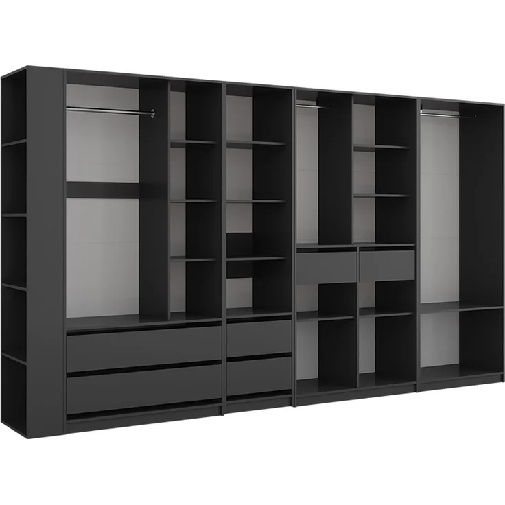 Kleiderschrank Elmo Anthrazit 50 x 200 cm 5er Set Vicco – Bild 1