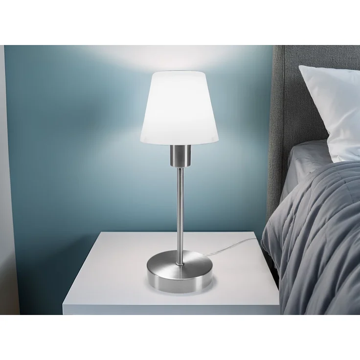 LED Tischlampe MATHA mit Touch Dimmer und Glas Lampenschirm, Höhe 32cm – Bild 6