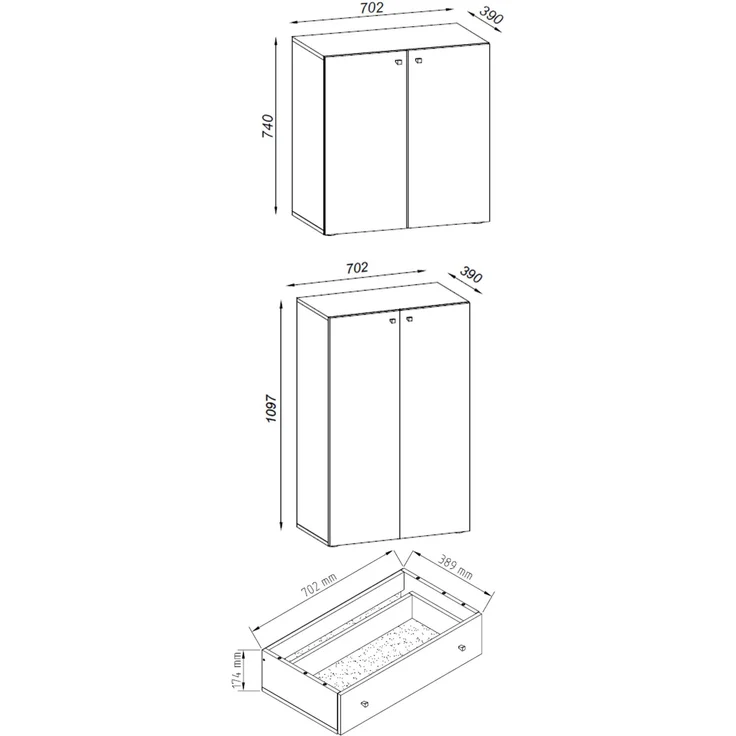 VCM Büroschrank Lona 917793 Sonoma-Eiche H. 200 x B. 70 x T. 39 cm – Bild 4