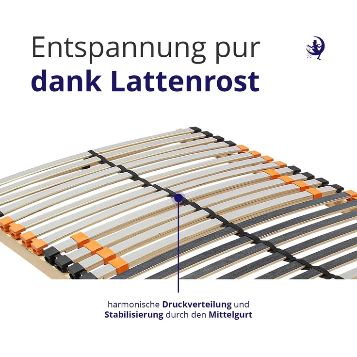 Mister Sandman Federholzrahmen Lattenrost Buche 90×200 cm – 7 Zonen, flexible Liegehärte, ergonomisch & atmungsaktiv, LGA-zertifiziert – Bild 4