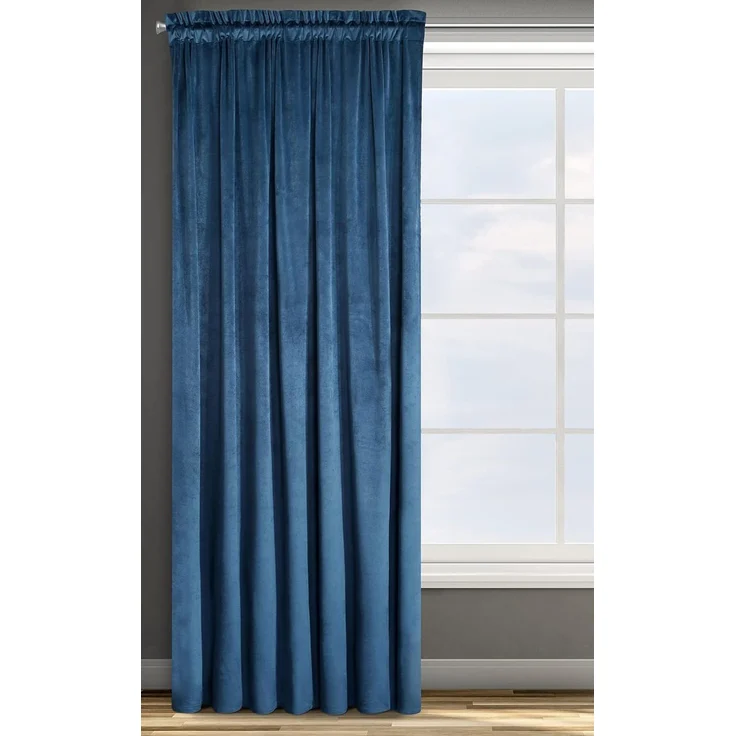 Samtvorhang Velours Vorhänge zum Wohnzimmer Prachtvoll Elegant blau 135x300 cm Kräuselband